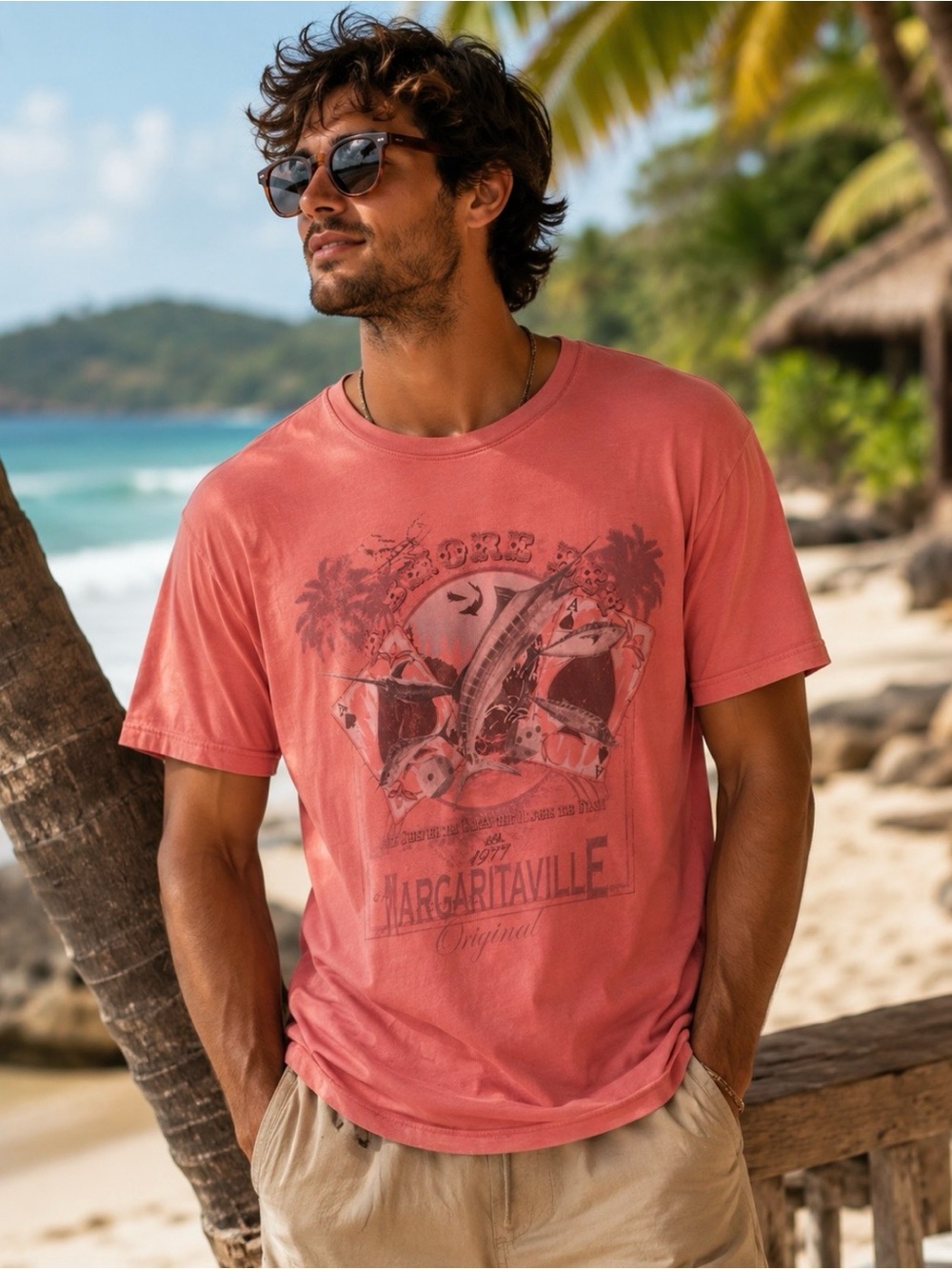 Margaritaville Men’s Dark Reef Fish Tee XXL